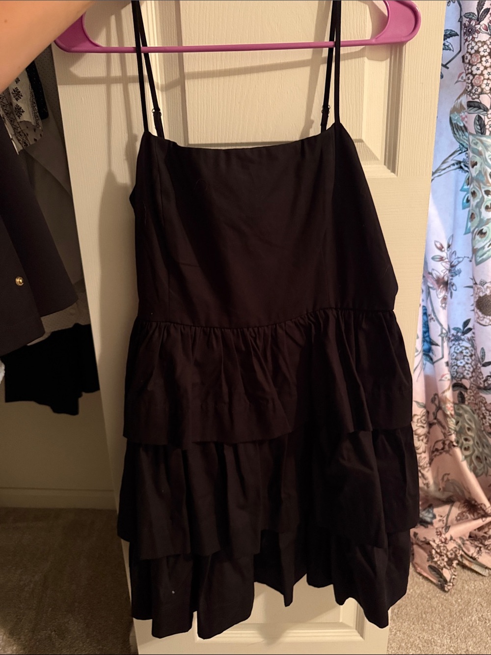 Forever 21 Black Tiered Spaghetti-Strap Mini Dress